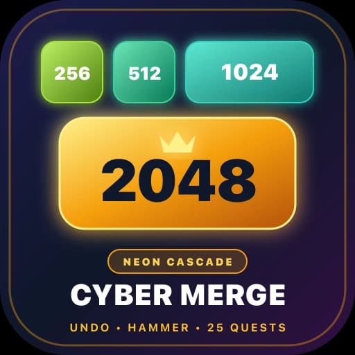 2048 Neon Cascade gameplay thumbnail