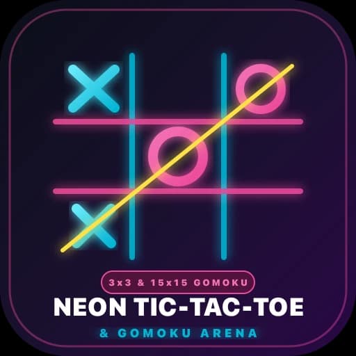 Neon Tic-Tac-Toe & Gomoku