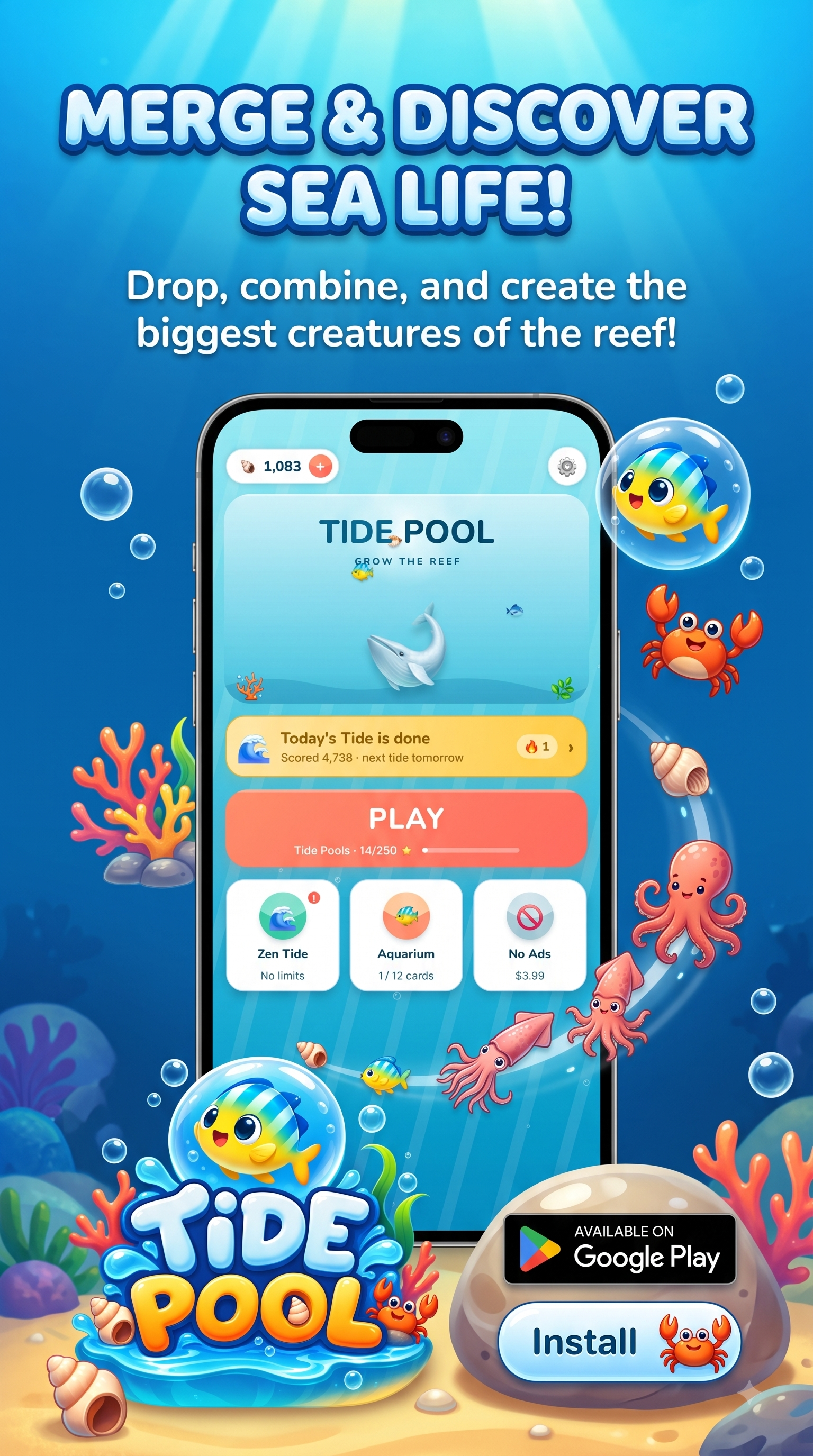 Tide Pool: Ocean Merge Puzzle Screenshot 1